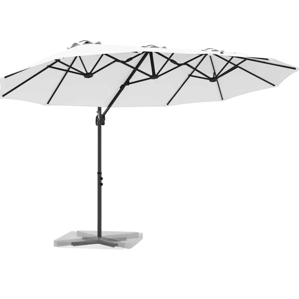 vidaXL Parasol Zand 372 x 198 x 243 cm Polyester en Aluminium