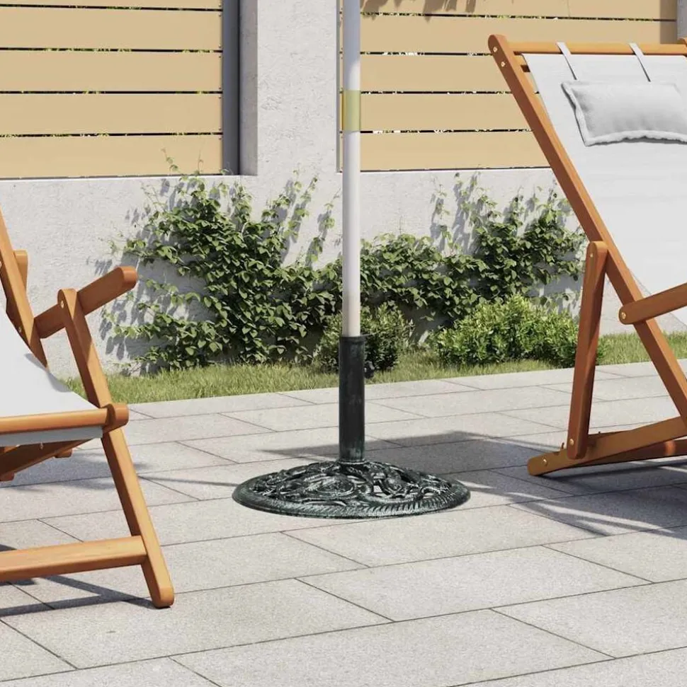 vidaXL Parasolvoet 9 kg 40 cm gietijzer groen