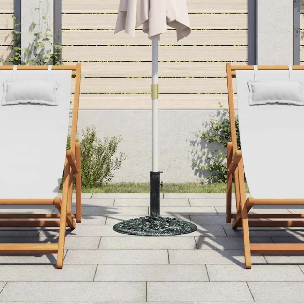 vidaXL Parasolvoet 9 kg 40 cm gietijzer groen