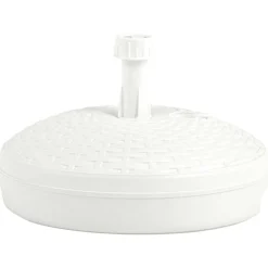 vidaXL Parasolvoet gevuld met zand/water 20 L kunststof rattan wit