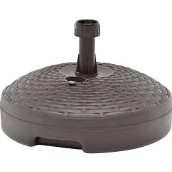 vidaXL Parasolvoet gevuld met zand/water 20 L kunststof rattan bruin