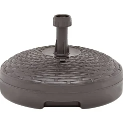 vidaXL Parasolvoet gevuld met zand/water 20 L kunststof rattan bruin