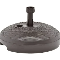 vidaXL Parasolvoet gevuld met zand/water 20 L kunststof rattan bruin