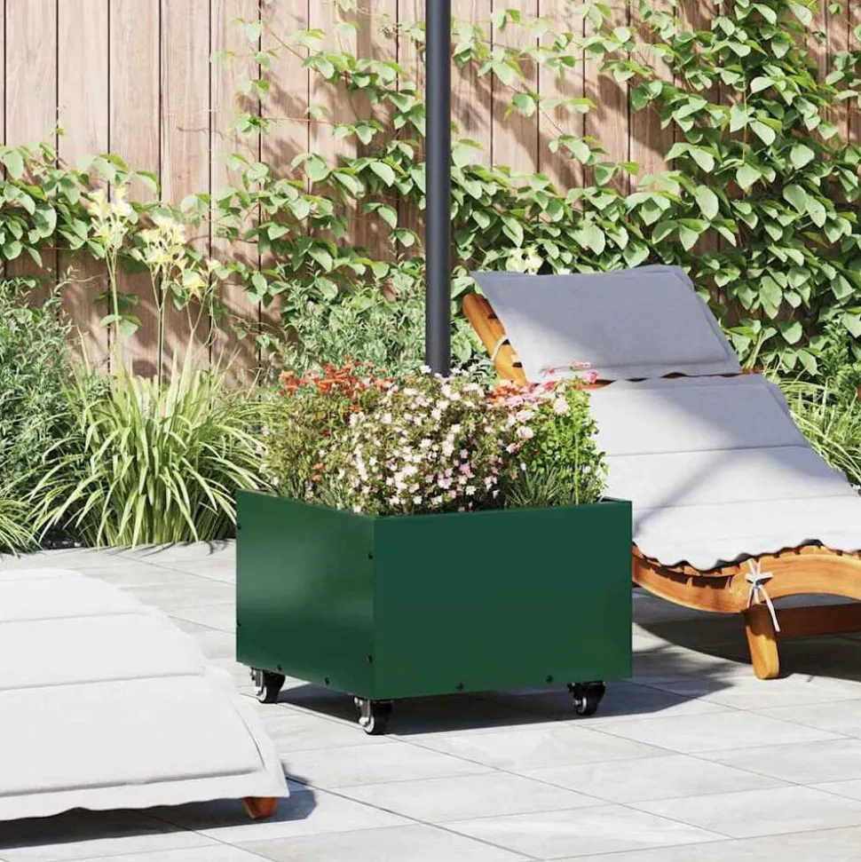 vidaXL Parasolvoet Groen 45 x 45 x 45 cm Staal