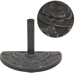 vidaXL Parasolvoet halfrond 9 kg hars bronskleurig
