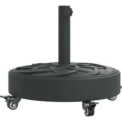 vidaXL Parasolvoet met wielen voor stok van Ø38 / 48 mm 27 kg rond
