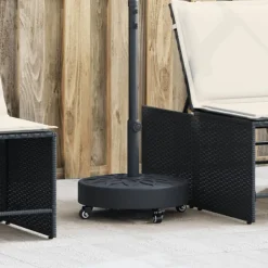 vidaXL Parasolvoet met wielen voor stok van Ø38 / 48 mm 27 kg rond