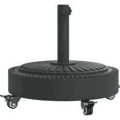 vidaXL Parasolvoet met wielen voor stok van Ø38 / 48 mm 27 kg rond