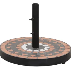 vidaXL Parasolvoet rond 12 kg terracotta wit