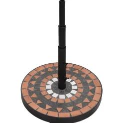 vidaXL Parasolvoet rond 12 kg terracotta wit