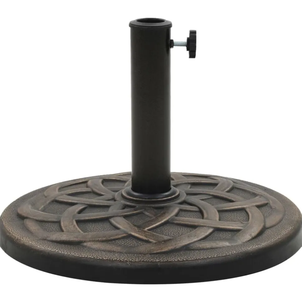 vidaXL Parasolvoet rond 19 kg polyresin bronskleurig