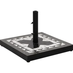 vidaXL Parasolvoet vierkant 12 kg zwart en wit
