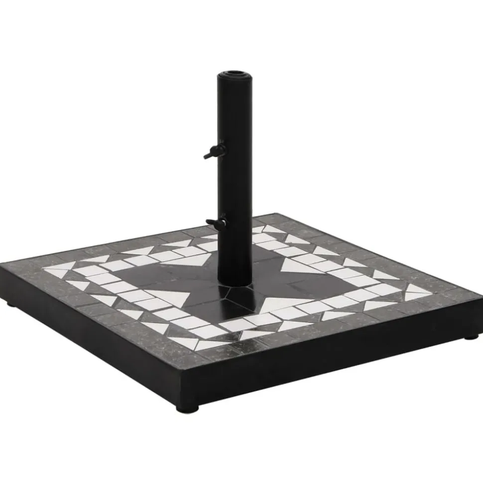 vidaXL Parasolvoet vierkant 12 kg zwart en wit