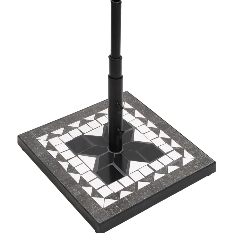 vidaXL Parasolvoet vierkant 12 kg zwart en wit