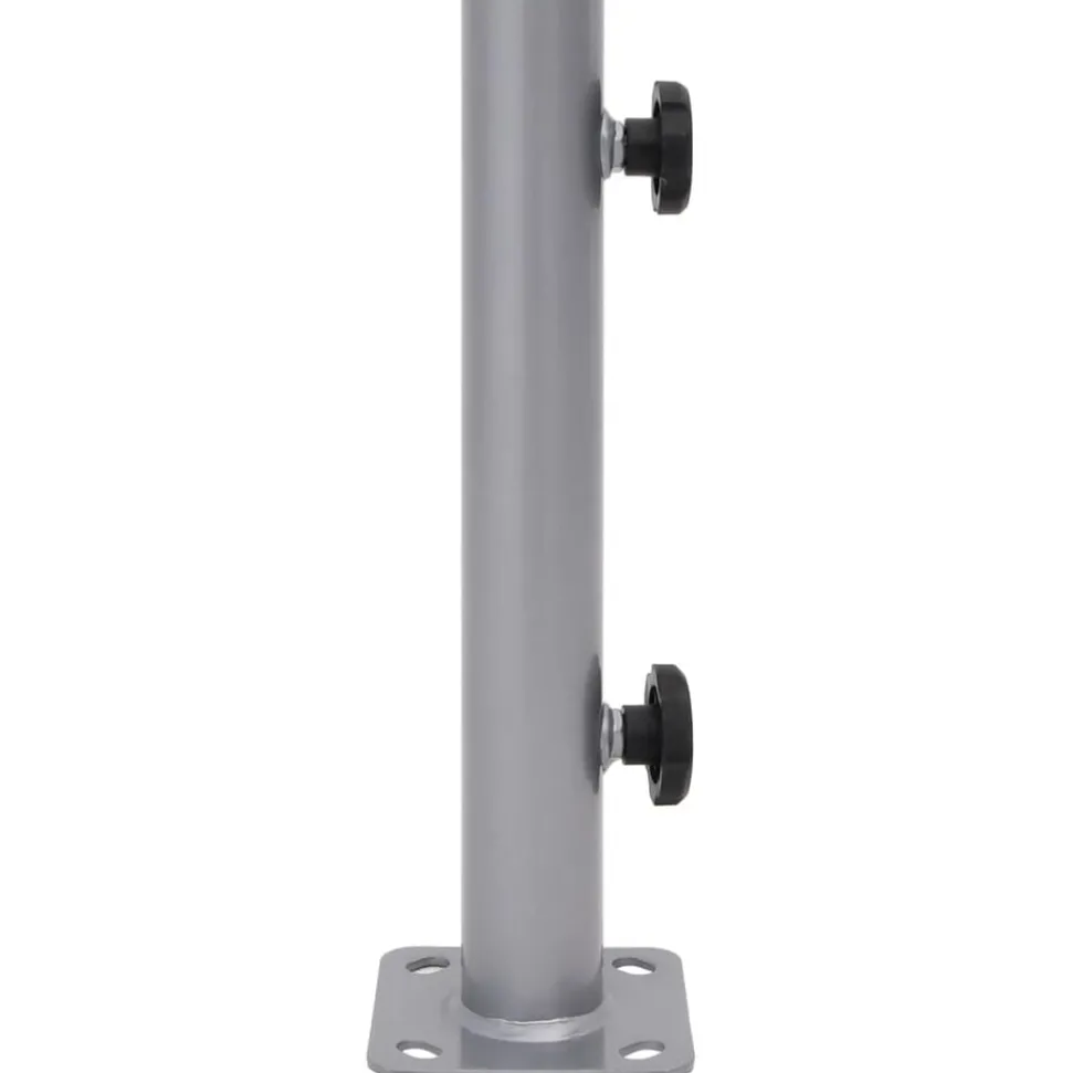vidaXL Parasolvoet voor Ø32/34/38 mm stok staal zilverkleurig