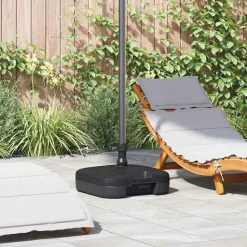 vidaXL Parasolvoet Zwart 45 x 45 x 29,5 cm Hoogwaardig polyethyleen