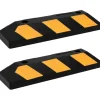 vidaXL Parkeerblokken reflecterend 2 st 56x15x10 cm rubber