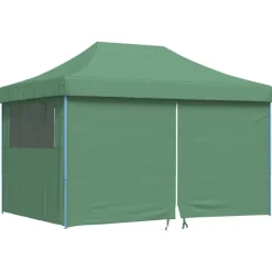 vidaXL Partytent inklapbaar pop-up met 4 zijwanden groen