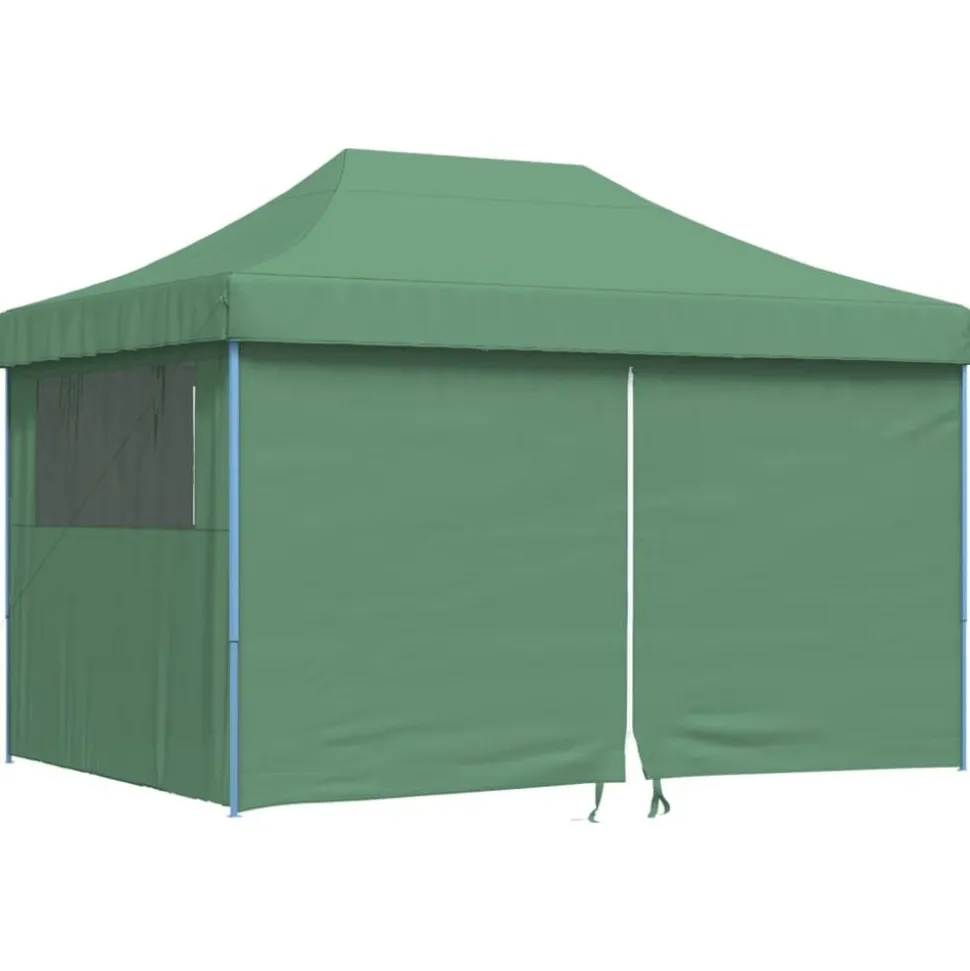vidaXL Partytent inklapbaar pop-up met 4 zijwanden groen