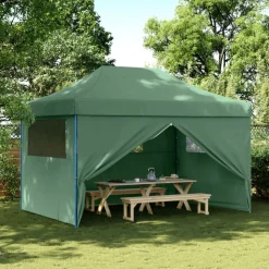 vidaXL Partytent inklapbaar pop-up met 4 zijwanden groen