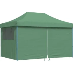 vidaXL Partytent inklapbaar pop-up met 4 zijwanden groen