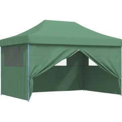 vidaXL Partytent inklapbaar pop-up met 4 zijwanden groen