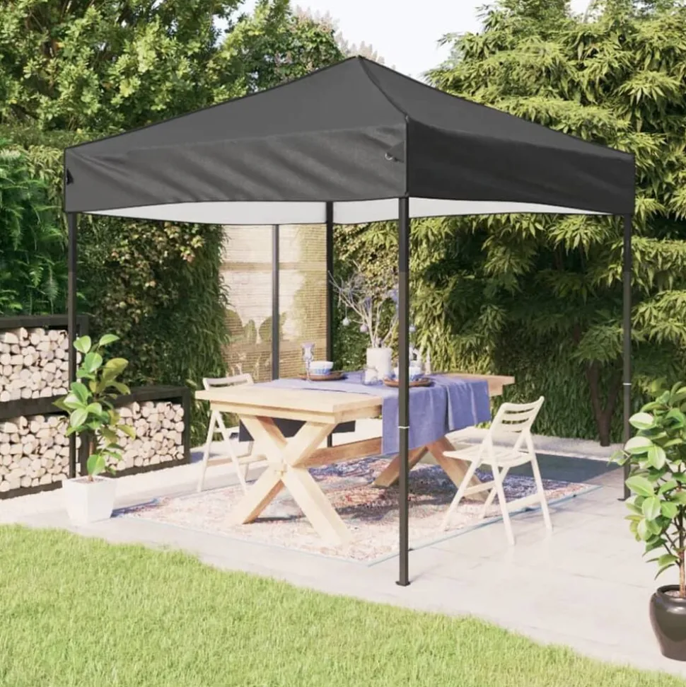 vidaXL Partytent inklapbaar 2x2 m antracietkleurig