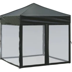 vidaXL Partytent inklapbaar met zijwanden 2x2 m zwart