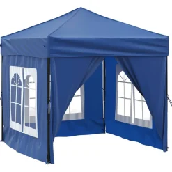 vidaXL Partytent inklapbaar met zijwanden 2x2 m blauw