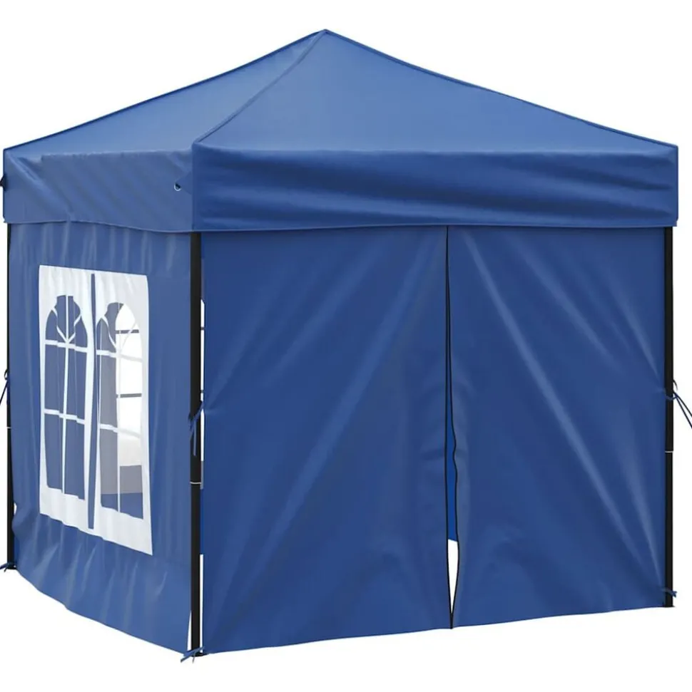 vidaXL Partytent inklapbaar met zijwanden 2x2 m blauw