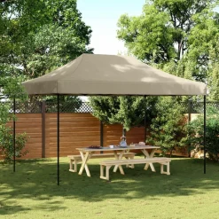 vidaXL Partytent inklapbaar pop-up 440x292x315 cm taupe