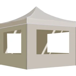 vidaXL Partytent inklapbaar met wanden 3x3 m aluminium crème
