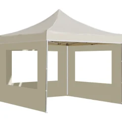 vidaXL Partytent inklapbaar met wanden 3x3 m aluminium crème