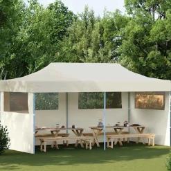 vidaXL Partytent pop-up inklapbaar 3x6 m crème