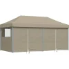 vidaXL Partytent Pop-up Taupe 580 x 292 x 315 cm Oxford Stof