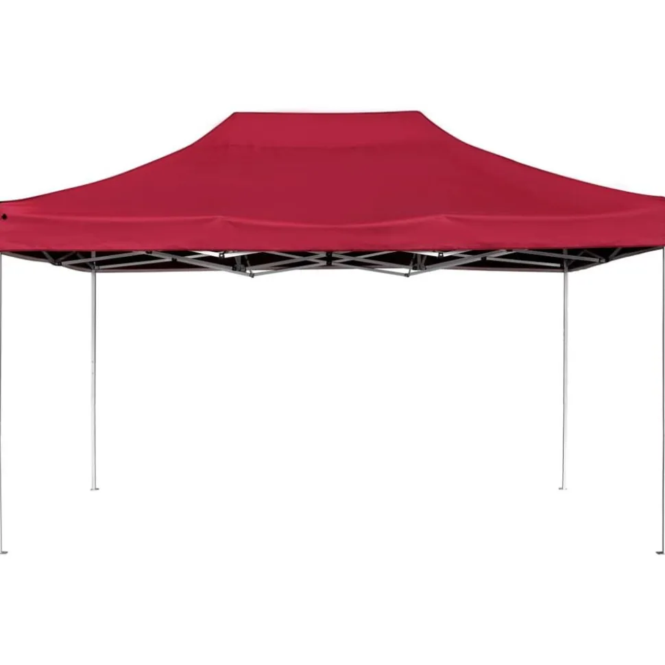 vidaXL Partytent professioneel inklapbaar 4,5x3 m aluminium wijnrood
