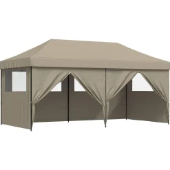 vidaXL Partytent Taupe 292 x 580 x 315 cm Oxford Stof