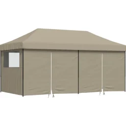 vidaXL Partytent Taupe 292 x 580 x 315 cm Oxford Stof