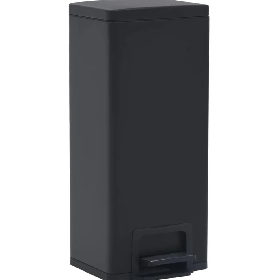 vidaXL Pedaalemmer met anti-vingerafdruk 30 L RVS zwart