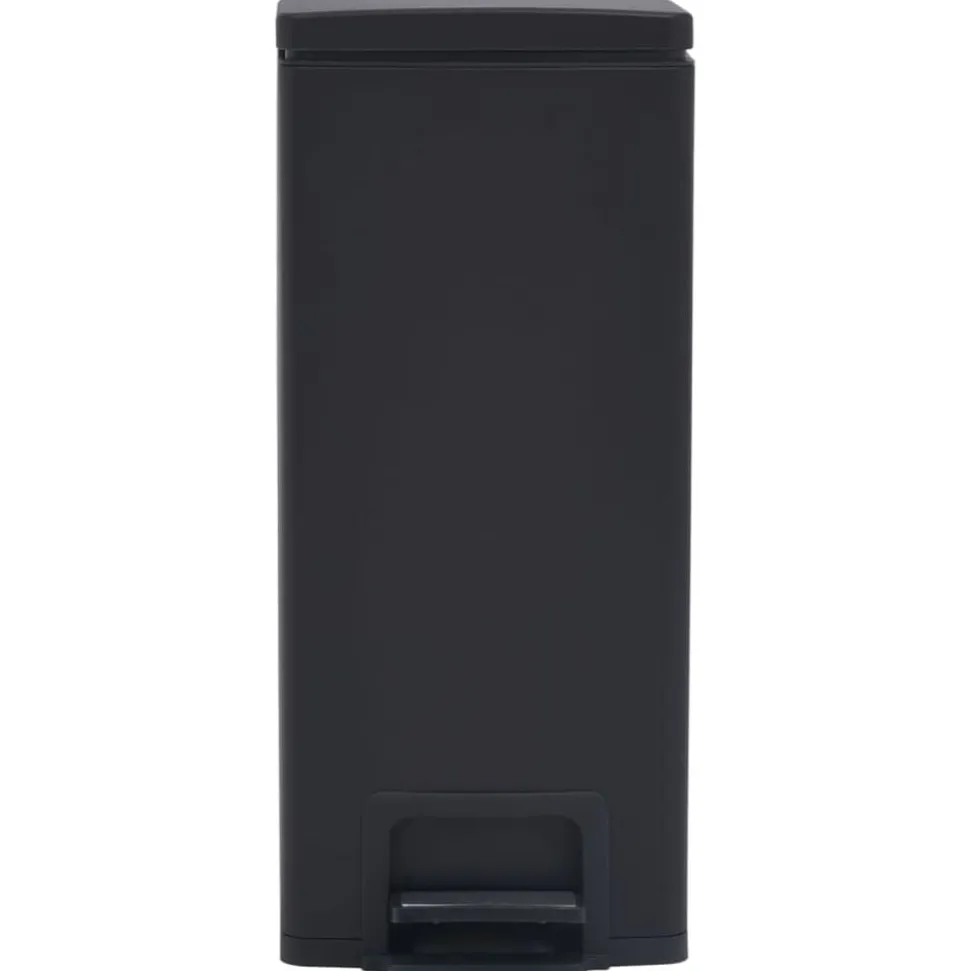 vidaXL Pedaalemmer met anti-vingerafdruk 30 L RVS zwart