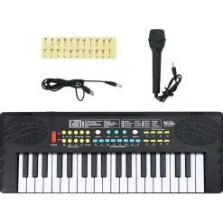 vidaXL Piano elektrisch toetsenbord met 37 toetsen en microfoon