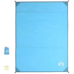 vidaXL Picknickkleed met haringen 205x155 cm blauw