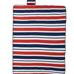 vidaXL Picknickkleed opvouwbaar strepen 200x150 cm fluweel blauw rood