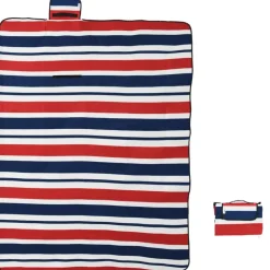 vidaXL Picknickkleed opvouwbaar strepen 200x150 cm fluweel blauw rood