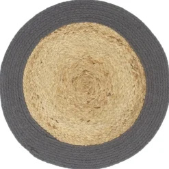 vidaXL Placemats 4 st 38 cm jute en katoen natuurlijk en antraciet