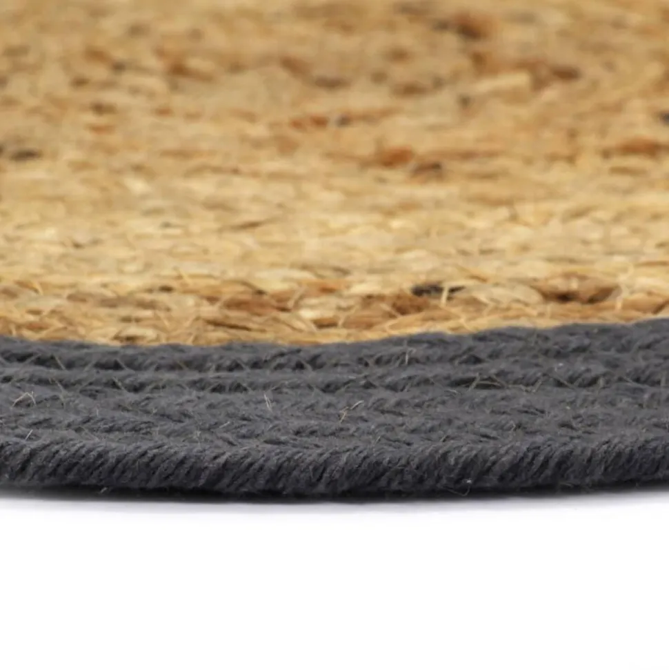 vidaXL Placemats 4 st 38 cm jute en katoen natuurlijk en antraciet