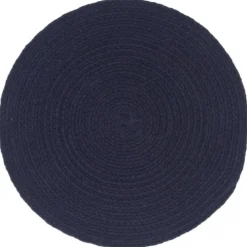 vidaXL Placemats 4 st rond 38 cm katoen effen marineblauw
