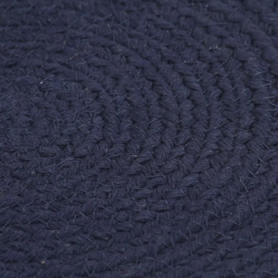 vidaXL Placemats 4 st rond 38 cm katoen effen marineblauw