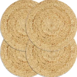 vidaXL Placemats 4 st rond 38 cm jute natuurlijk