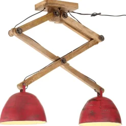 vidaXL Plafondlamp 25 W E27 29x18x85 cm verweerd rood